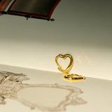 Sweet Hollow Heart Hoop Earrings Silver S-E1312
