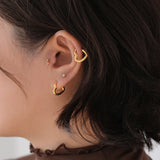 Sweet Hollow Heart Hoop Earrings Silver S-E1312