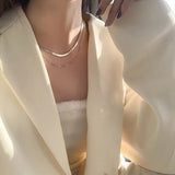 Double Layer Snake Chain Necklace for Women