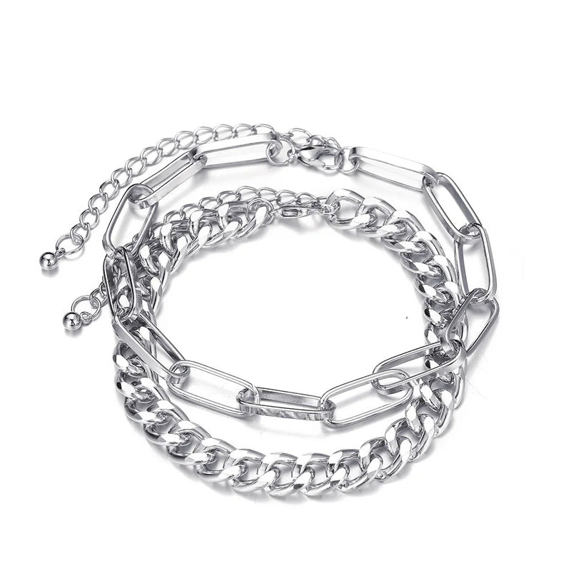 Silver Stainless Steel Anklet Beach Ankle Bracelet Foot Jewelry Gift