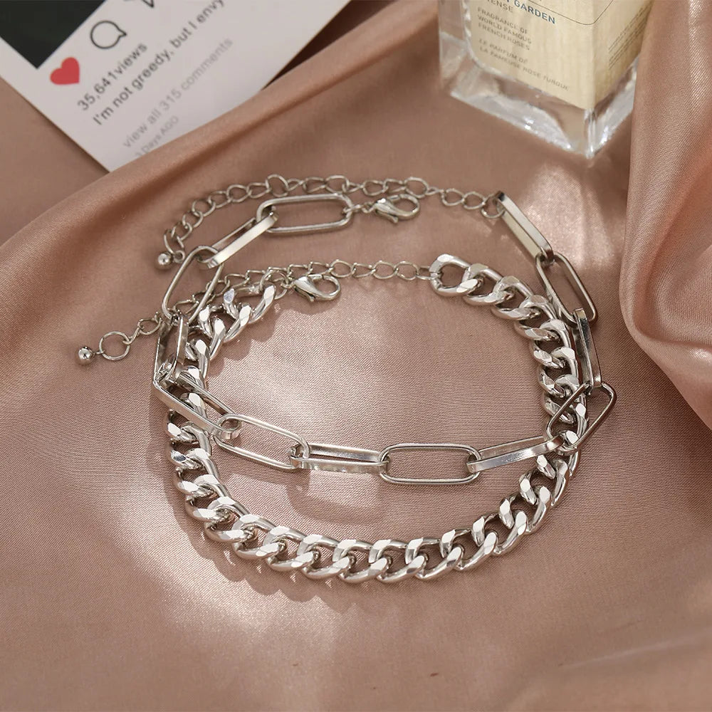 Silver Stainless Steel Anklet Beach Ankle Bracelet Foot Jewelry Gift