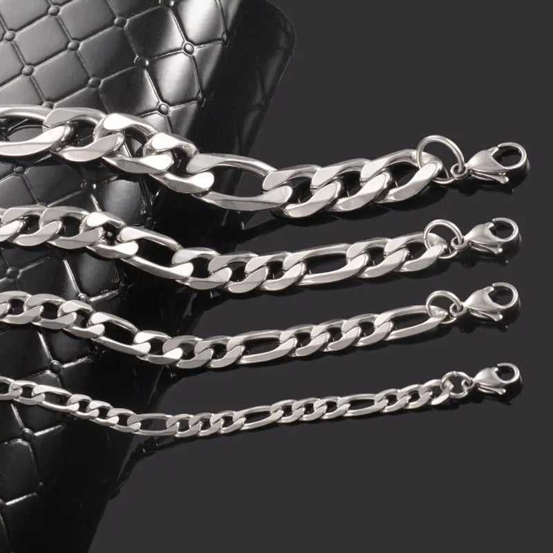 Silver Stainless Steel Chain Necklace 4.5mm-11.5mm High Jewelry Customizable