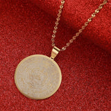Silver Stainless Steel Mayan Calendar Chain Necklace Women Men Pendants Jewelry
