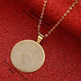 Silver Stainless Steel Mayan Calendar Chain Necklace Women Men Pendants Jewelry