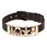 Silver Mesh Bracelet Crystal Santa Charms