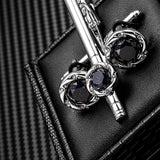 Silver Starry Sky Stone Cufflinks Tie Clip Set Men Womens Tie Bars Guests