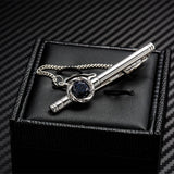 Silver Starry Sky Stone Cufflinks Tie Clip Set Men Womens Tie Bars Guests