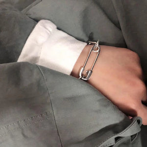 Vintage Silver Thick Chain Bracelet for Women