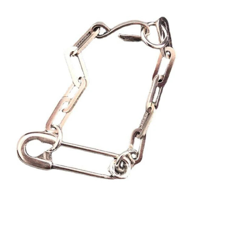 Vintage Silver Thick Chain Bracelet for Women