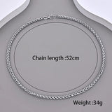 Silver Thick Horsewhip Chain Necklace for Men Wide Titanium Steel Chain Necklace