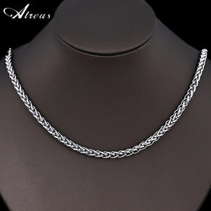 Silver Thick Horsewhip Chain Necklace for Men Wide Titanium Steel Chain Necklace