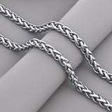 Silver Thick Horsewhip Chain Necklace for Men Wide Titanium Steel Chain Necklace