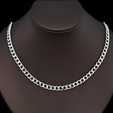 Silver Thick Horsewhip Chain Necklace for Men Wide Titanium Steel Chain Necklace