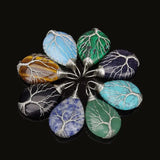 Tree of Life Necklace Pendant Wire Wrap Natural Stone Gem Suspension Jewelry