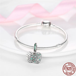 Silver Tree of Life Heart Pendant Charm&Bead