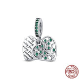 Silver Tree of Life Heart Pendant Charm&Bead