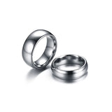 Silver Tungsten Carbide Wedding Band Ring Set 8mm 6mm
