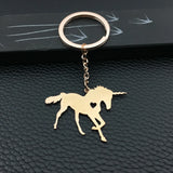 Silver Unicorn Keychain Horse Key Rings Name for Birthday Gift