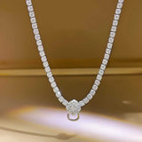Silver Universal Chain Necklaces For Women All-match Pendant