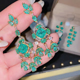 Silver Vintage Ladies Earring Crystal Tassel Drops Earrings