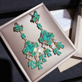 Silver Vintage Ladies Earring Crystal Tassel Drops Earrings