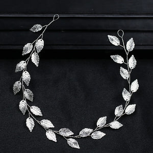 Silver Wedding Bridal Leaf Headband Hairband Women Girl Bride Accessories
