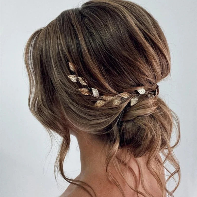 Silver Wedding Bridal Leaf Headband Hairband Women Girl Bride Accessories