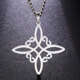 Silver Witch Knot Necklace Celtic Knot Protection Amulet