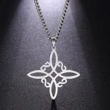 Silver Witch Knot Necklace Celtic Knot Protection Amulet