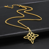 Silver Witch Knot Necklace Celtic Knot Protection Amulet