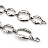Silver Women Jewelry Bracelet O Shaped Charms Stainless Steel Chain Bangle