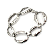 Silver Women Jewelry Bracelet O Shaped Charms Stainless Steel Chain Bangle