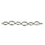 Silver Women Jewelry Bracelet O Shaped Charms Stainless Steel Chain Bangle