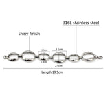 Silver Women Jewelry Bracelet O Shaped Charms Stainless Steel Chain Bangle