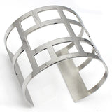 Stainless Steel Hollow Grid Bangle Punk Style Bracelet