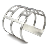 Stainless Steel Hollow Grid Bangle Punk Style Bracelet