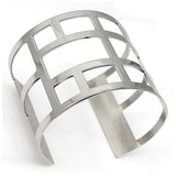 Stainless Steel Hollow Grid Bangle Punk Style Bracelet