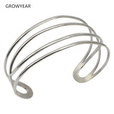 Silver Stainless Steel Knitted Twisted Rattan Wire Bangle Cuff
