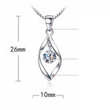 Silver Crystal Zircon Geometric Pendant Necklace Wedding Party Gift