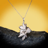 Silver Flower Pendant Women's Necklace for Wedding Bridal
