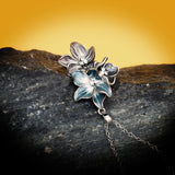 Silver Flower Pendant Women's Necklace for Wedding Bridal