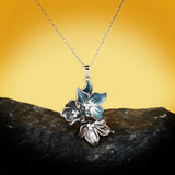 Silver Flower Pendant Women's Necklace for Wedding Bridal