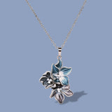 Silver Flower Pendant Women's Necklace for Wedding Bridal