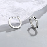 Silver Crystal Hoop Earrings Classic High Jewelry