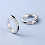 Silver Crystal Hoop Earrings Classic High Jewelry