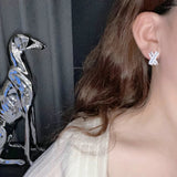 Geometric Zircon Ear Stud Party Jewelry Earrings for Women Girls