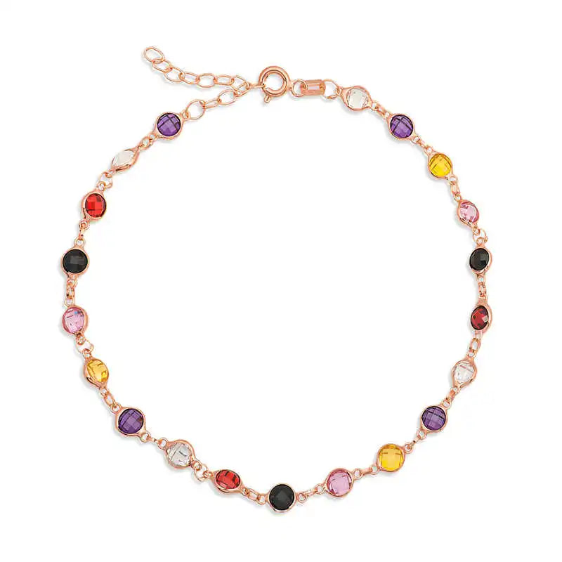 Silver Colorful CZ Women Bracelet
