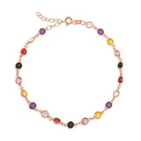 Silver Colorful CZ Women Bracelet