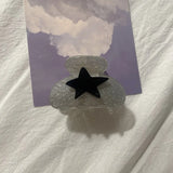 Silver Glitter Pentagram Hair Clips for Women