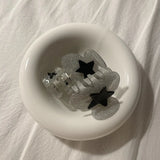 Silver Glitter Pentagram Hair Clips for Women